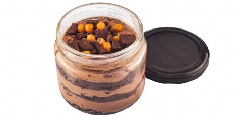 Valrhona Chocolate Crunch Jar Cake