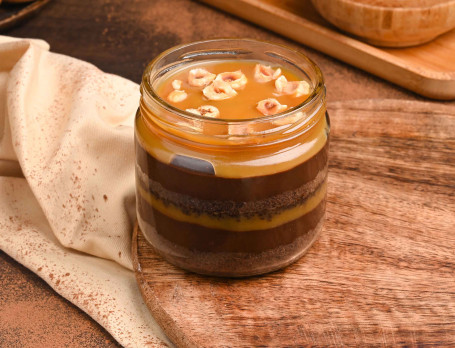 Chocolate Hazelnut Caramel Jar Cake