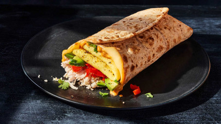 Wrap De Aguacate Con Pollo Al Chipotle, Huevos Revueltos