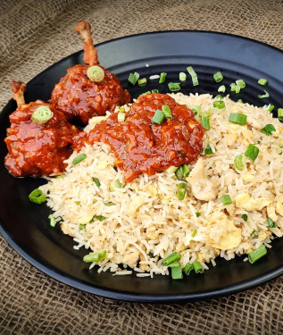 Chicken Lollipop (2Pcs) And Rice Serves 1]