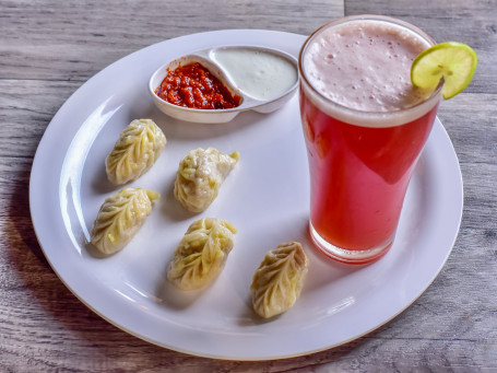 Chicken Steamed Momos Jathi Fruit Mocktail Combo