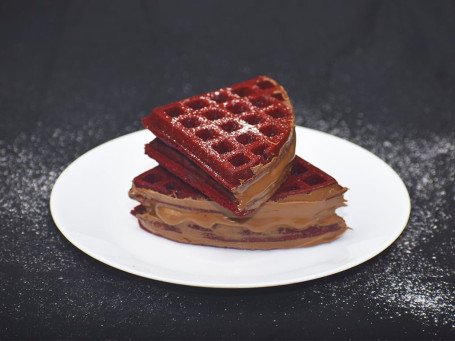 Red Velvet Waffles With Milk Chocolate