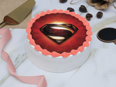 Superman Logo Photo Cake