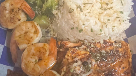 Salmon, Shrimp, Rice