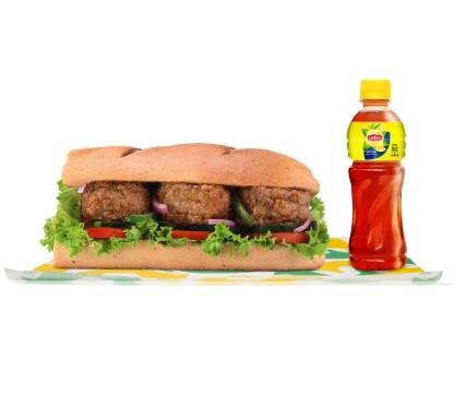 Rs 10 Lipton Ice Tea Pet Bottle 350 Ml With Non Veg Sub Combo 15 Cm, 6 Inch