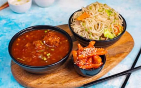 Veg Manchurian+ Noodle+ A Portion Of Honey Chilli