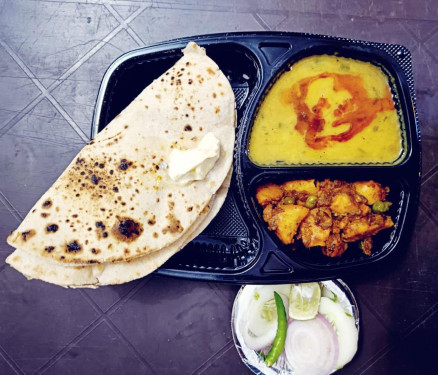 Sabzi Roti And Dal Fry