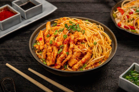 Chilli Garlic Noodle Chicken [Serves 1-2] [No Msg]