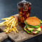 Veg Cheese Paneer Burger With French Fries 1 Cold Drink [200 Ml]