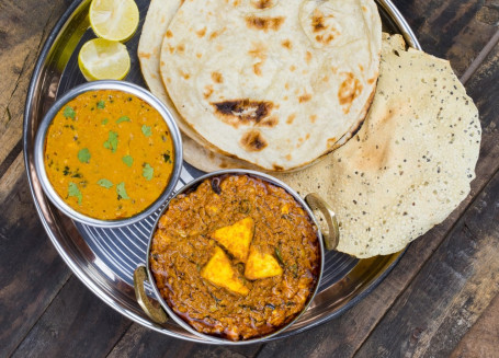 Kadai Paneer Dal Fry 4 Roti