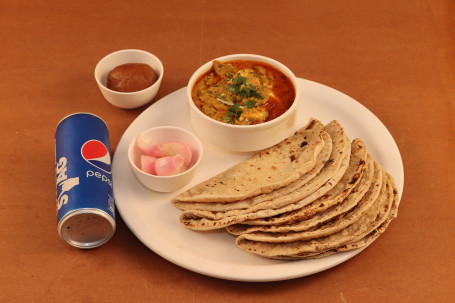 Kadhai Paneer 5 Pcs 5 Tawa Roti Sweet Onion Cold Drink Can