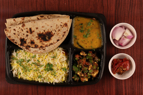 Special Mix Veg Dal Tadka Spl Rice 4 Tawa Roti Achar Onion