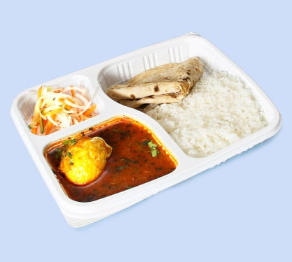 Egg Curry Rice Tawa Roti Salad