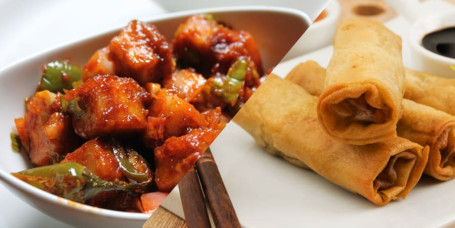Chilly Paneer Dry [2 Pcs] Spring Rolls