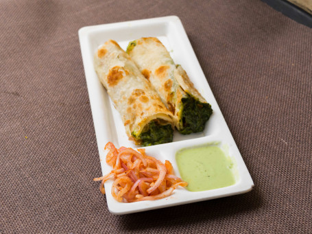Cheese And Spinach Kathi Roll
