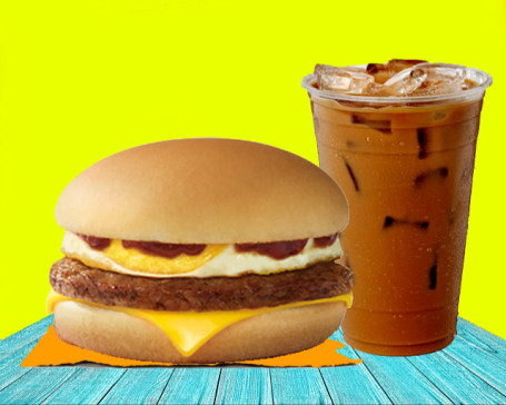 1 Crunchy Egg Burger With Cold Coffee