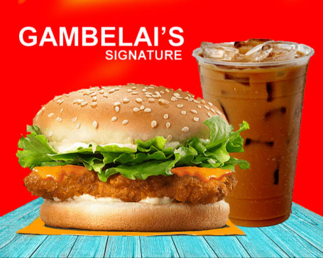1 Gumbelai's Signature Chicken Burger With Cold Coffee