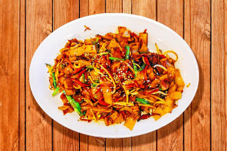 Stir Fried Dried Rice Noodles With Three Treasures
