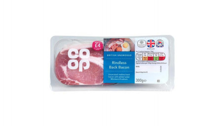 Co Op Unsmoked Rindless Back Bacon