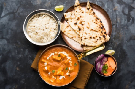 Paneer Makhni Rice Roti Meal