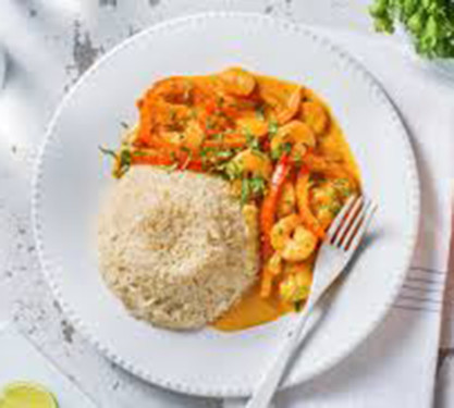 Prawns In Thai Green Curry With Steamed Rice