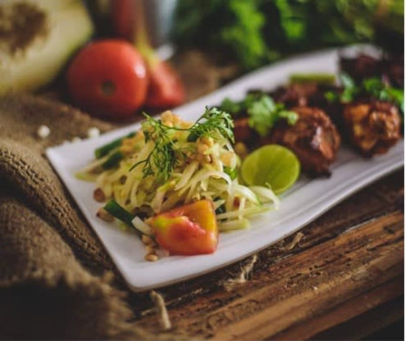 Fried Chicken Kebab With Thai Som Tum Salad