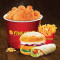 Chicken Bucket Meal(Crunchy Masala 5 Pcs Bucket+Hungry Bird Burger+Chicken Seekh Roll+French Fries)