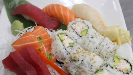 3 Pcs Sushi 4 Pcs Sashimi 1 Roll