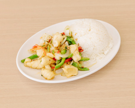 Salty And Spicy Calamari With Rice Spicy