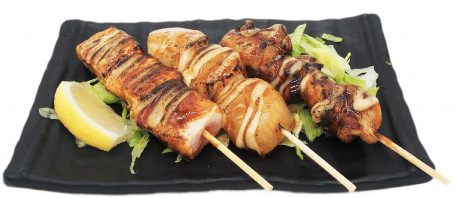 Mixed Kushiyaki Chicken, Salmon Scallop