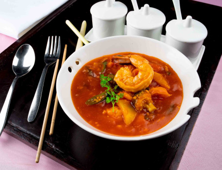 Stir Fried Prawns In Hot Garlic Chilli Sauce