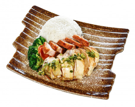 Roasted Pork Steamed Chicken With Rice
