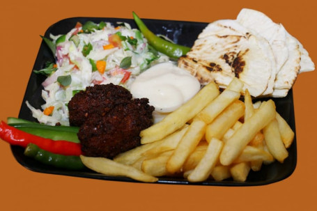 New Spicy Shawarma On Plate With Fries