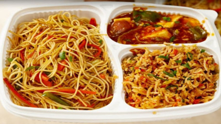 Chinese Combo 3 (Hakka Noodles Fried Rice Manchurian Gravy Salad
