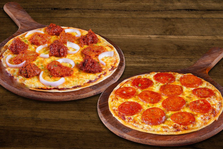 Chicken Tikka Kheema Pizza (Thin Crust) Chicken Pepperoni Pizza (Thin Crust) (Free)