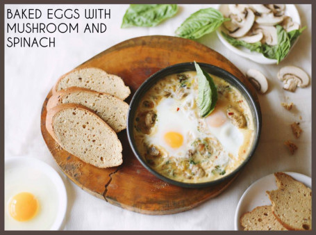 Baked Eggs With Mushrooms And Spinach