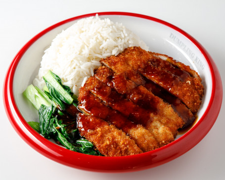 Fried Crumbed Pork Chop On Rice