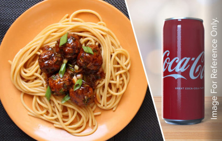 Veg Noodles With Manchurian Coke