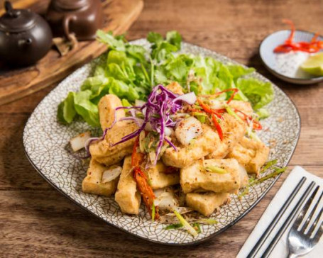 Salted Lemongrass Chilli Tofu (V) Đậu Rang Muối Sả Ớt