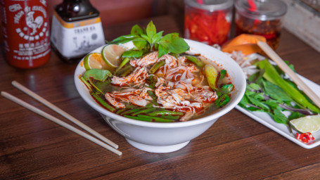 Spicy Chicken Greens Noodle Soup (Gf