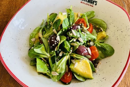 Rocket, Lamb Lettuce, Avocado, Datterini Tomatoes, Italian Olives, Capers, Seeds