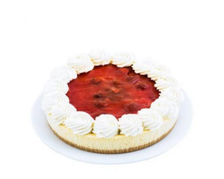 Half Strawberry Glazed Baked Cheesecake