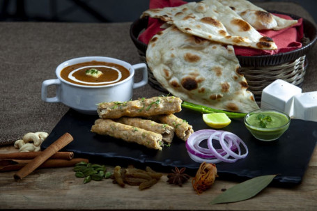 Dal Makhani With 2 Butter Naan Veg Seekh Kebab