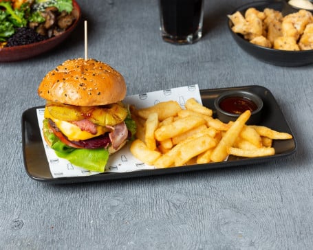 Aussie Lot Burger With Fries