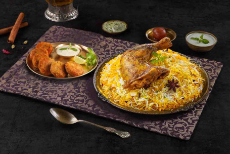 Solo Celebration Combo With Raan-E-Murgh Biryani Haleem Kebabs