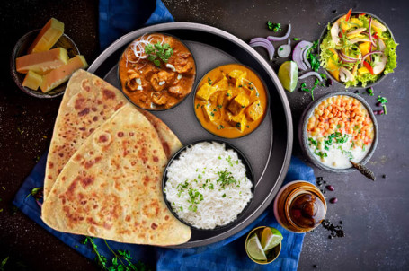 Chaap Makhani And Shahi Paneer Thali