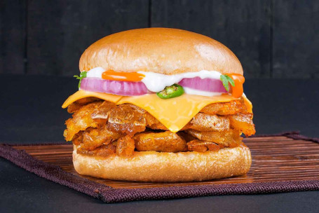 Spicy Aloo Crunch Burger With Cheese