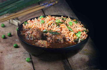 Veg Manchurian With Vegetable Fried Rice