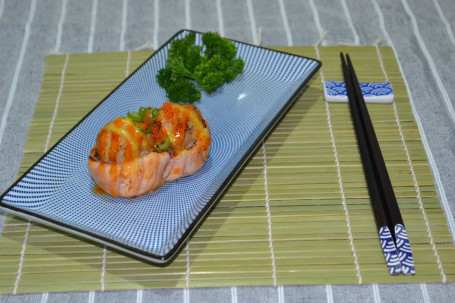 Grilled Salmon Ship With Tuna Salad