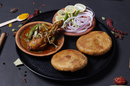 Deep Fried Litti(2 Pcs) Chicken(2 Pcs)